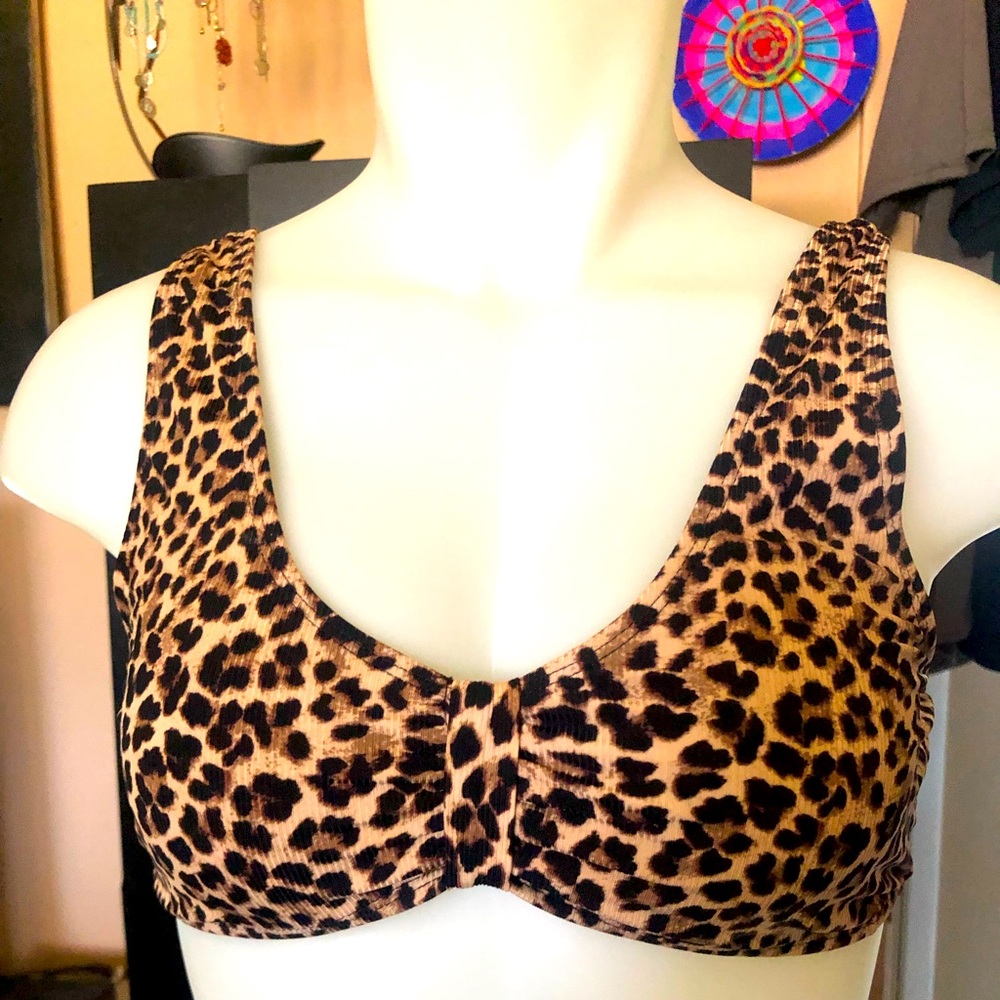 37.   Adorable animal print swim top 🐱